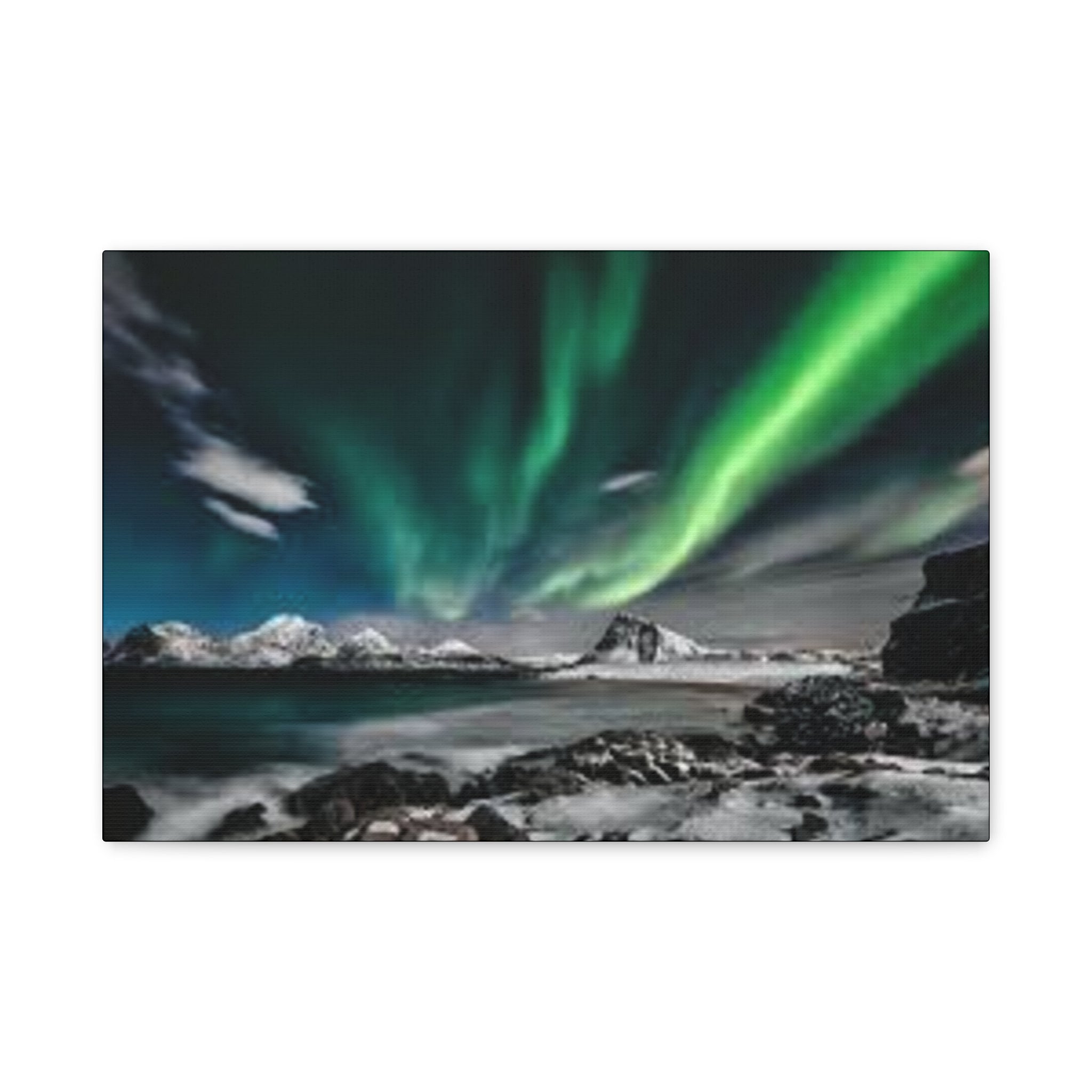 Canvas Northern Lights Wall Art Matte Stretched Canvas 1.25"