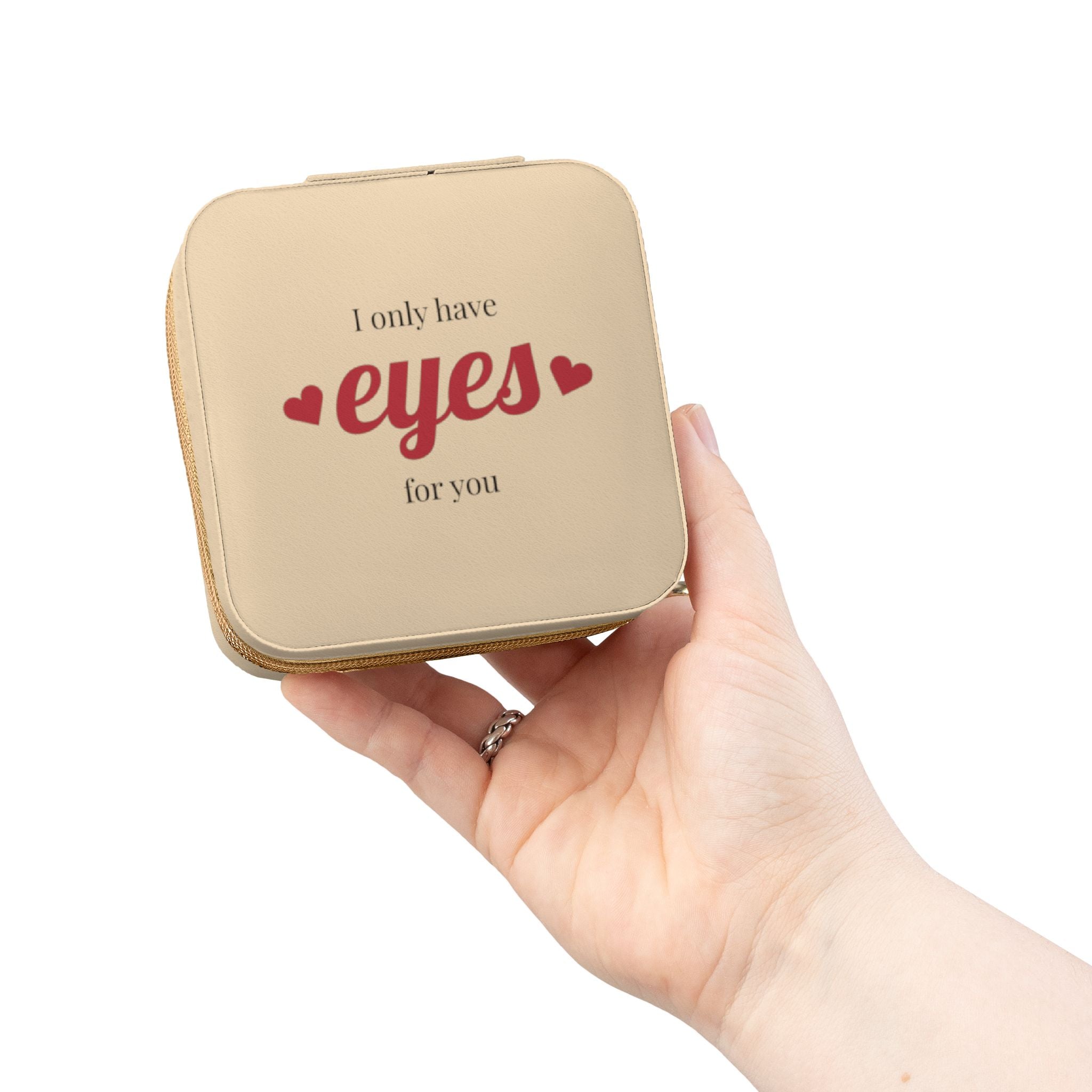 Jewelry Travel Case I only have eyes for you   | Compact Pink Travel Jewelry Box