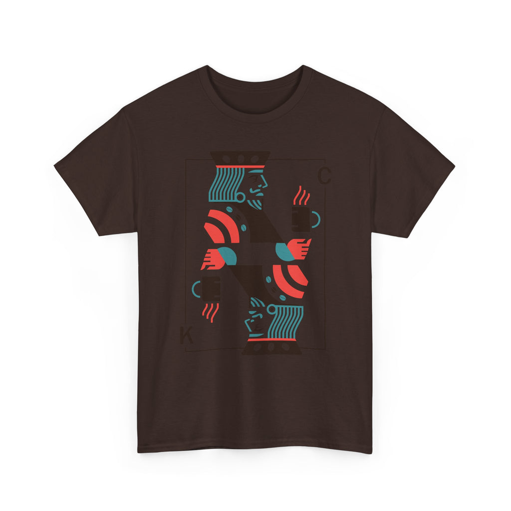 King of Coffee playing card Tee | Minimalist café design, espresso mug illustration