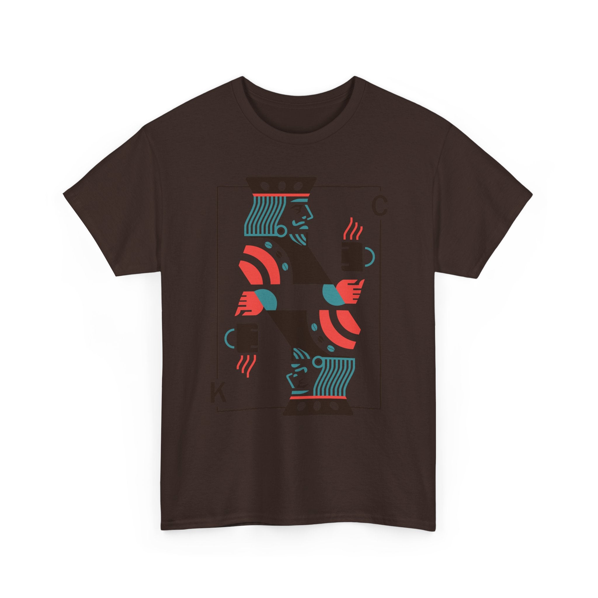 King of Coffee playing card Tee | Minimalist café design, espresso mug illustration